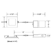 4" Square LED Slim Recessed Downlight with Multiple CCT