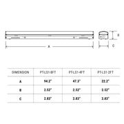 4' LED Linear Strip Luminaire with CCT and Wattage Selector
