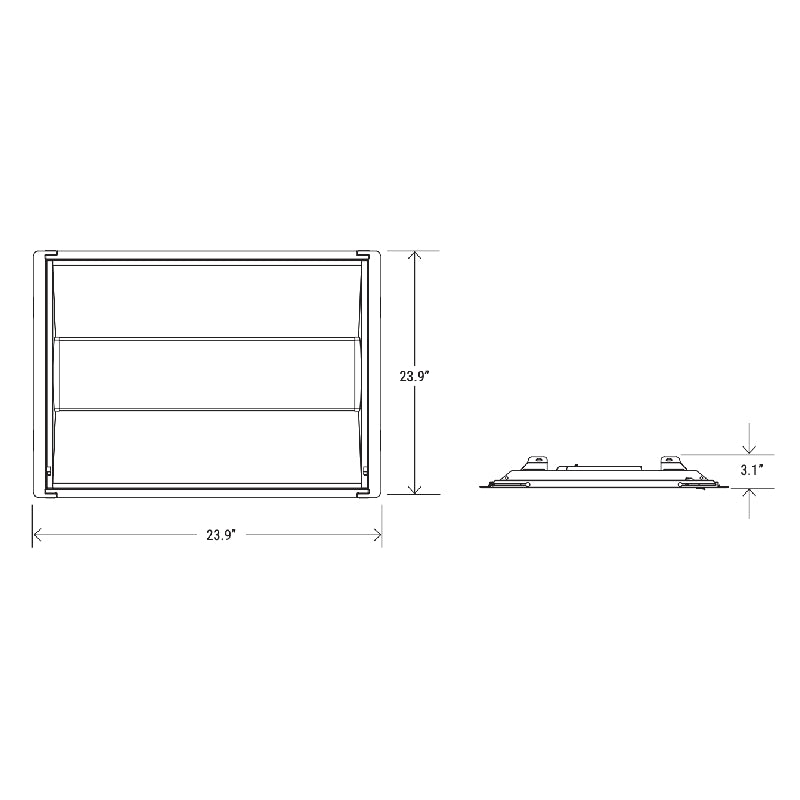 2' x 2' Retrofit-Kit Center Basket Troffer with CCT and Wattage Selector