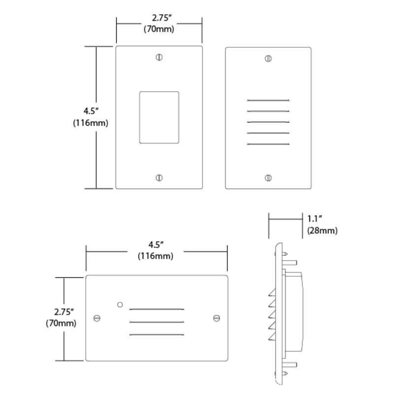 STP2 1-lt 5" LED Louvered Step Light with Photocell