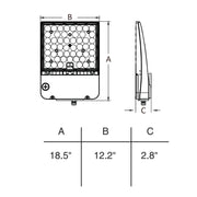 Deco SVAL 150W/200W/240W Sigma Vortex LED Area Flood Light, 3CCT Selectable, Up to 33600 lm, 120-277V