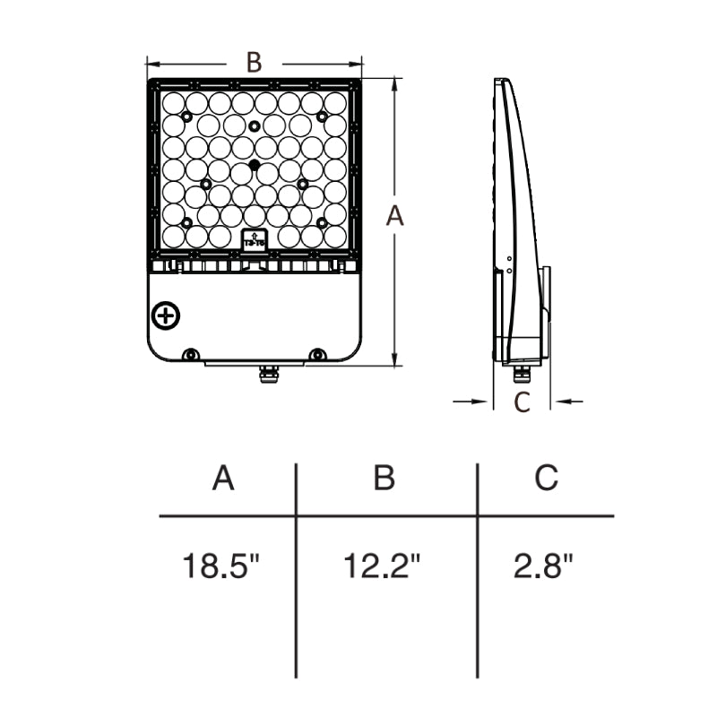 Deco SVAL 150W/200W/240W Sigma Vortex LED Area Flood Light, 3CCT Selectable, Up to 33600 lm, 120-277V