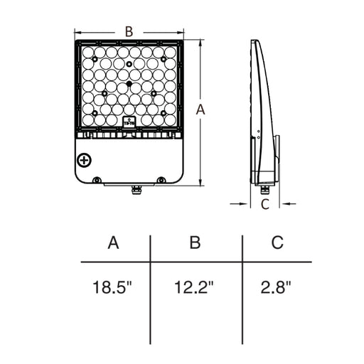 Deco SVAL 150W/200W/240W Sigma Vortex LED Area Flood Light, 3CCT Selectable, Up to 33600 lm, 120-277V