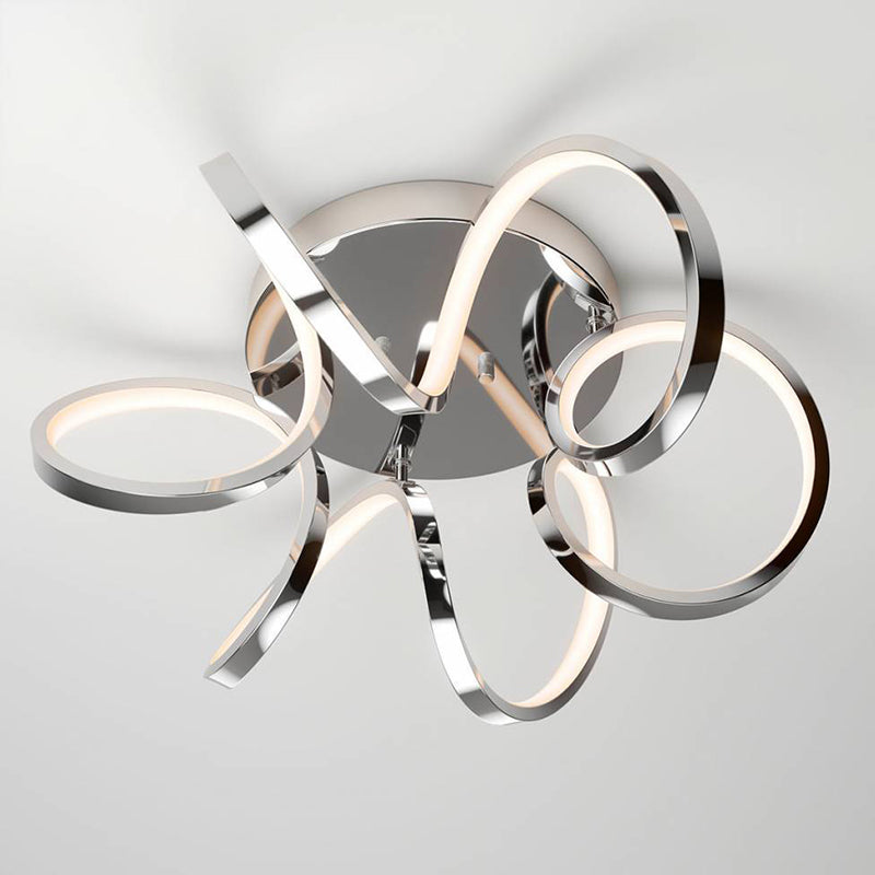 FM-SR-CR Swirl Ribbon 1-lt 20" LED Flush Mount