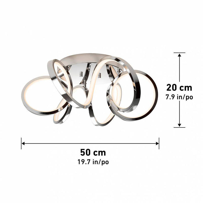 FM-SR-CR Swirl Ribbon 1-lt 20" LED Flush Mount
