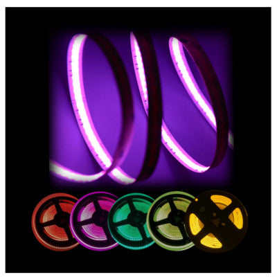 Color Changing COB RGB Strips 24V 4.5W/Ft 10mm Dimmable Indoor (IP20)