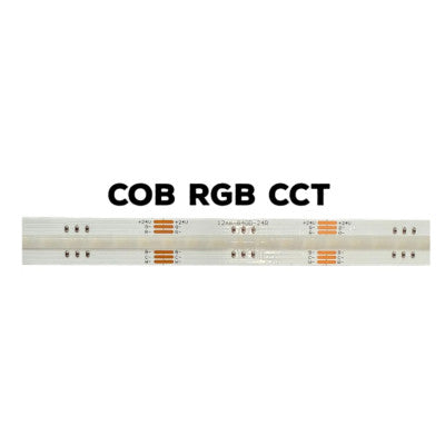 Color Changing COB RGBCCT LED Strips 24V 4.5W/Ft 12mm Dimmable Indoor (IP20) 16FT