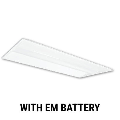 2' x 4' Center Basket Troffer ,CCT/ Wattage Selector, Dimmable, Up to 6189 Lumens, 120-277V , With Emergency Battery