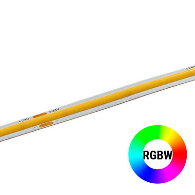 Premium COB LED Strips 24V 4.5W/Ft RGBW  480 LEDs Dimmable Indoor (IP20) 82 Ft