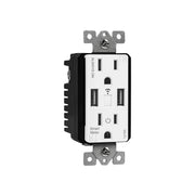 WF2UM-W Wi-Fi Smart Tamper-Resistant Decorator Duplex Receptacle with Dual USB Ports