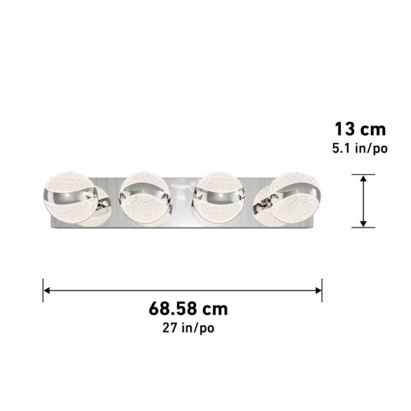 VAN-W-CCR Wavely 4-lt 27" LED Vanity