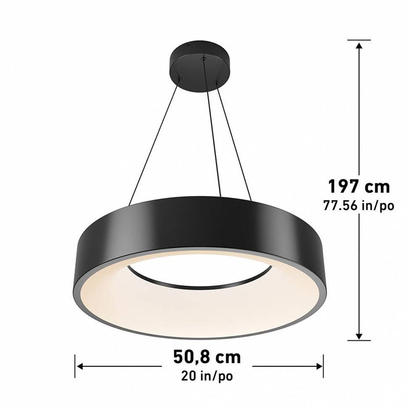 PDT-AIC-HD2BL Aiden 1-lt 20" LED Pendant, CCT