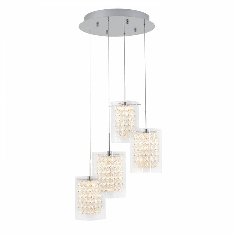 PDT-4CC-C Crystal Cube 4-lt 12" LED Pendant