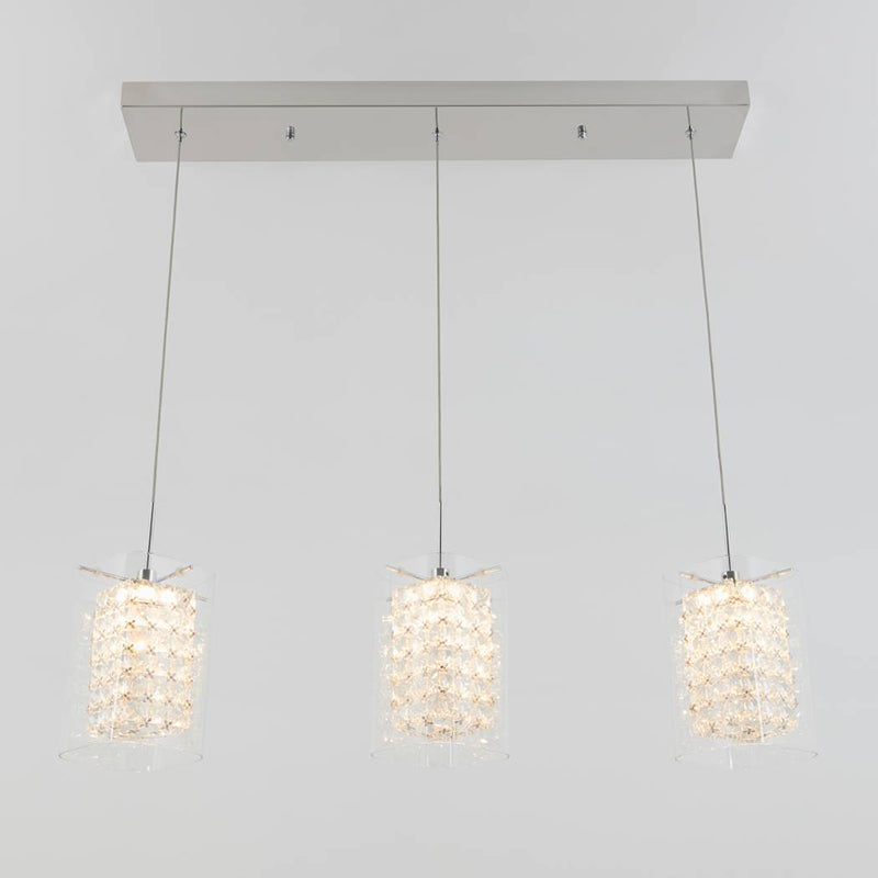 PDT-3CC Crystal Cube 3-lt 29" LED Pendant