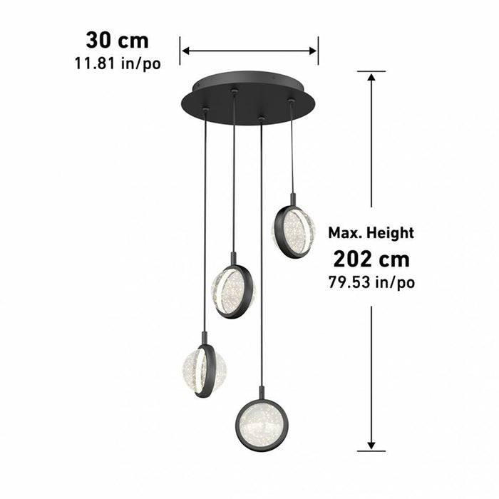 PDT4-AVC-HD2BL Avalon 4-lt 12" LED Pendant, CCT