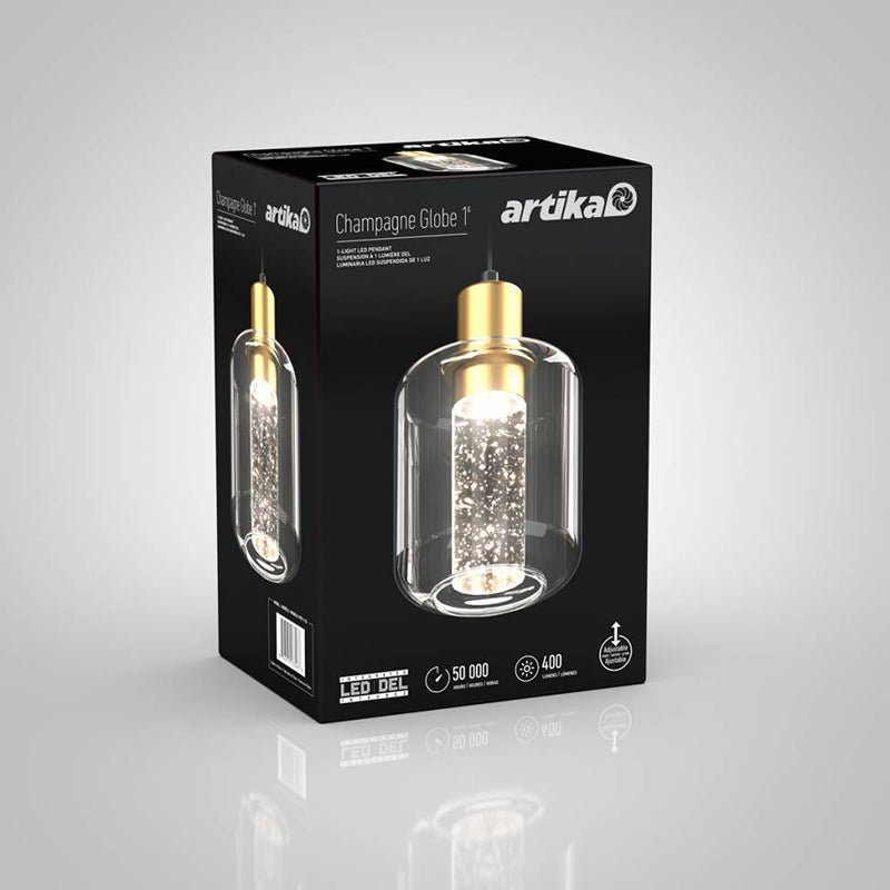 PDT1-CG Champagne Globe 1-lt 5" LED Pendant