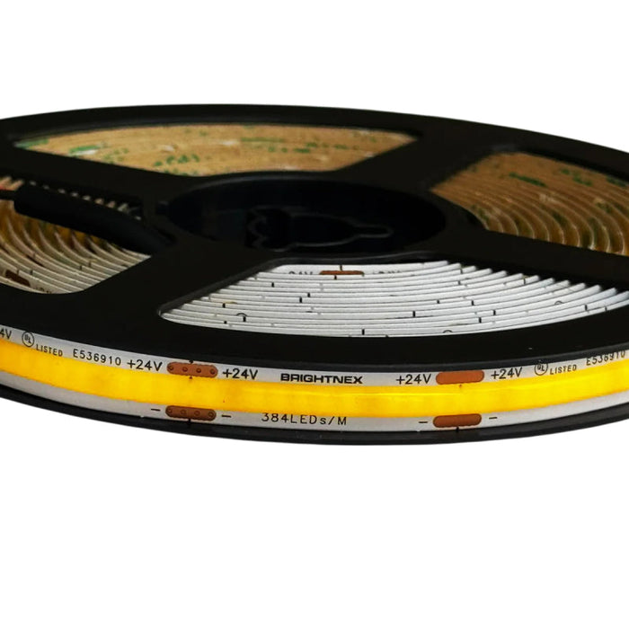 ECO COB Dotless LED Strip Light, 3W/Ft, Dimmable, 8mm, 24V, Indoor, IP20, 16-ft