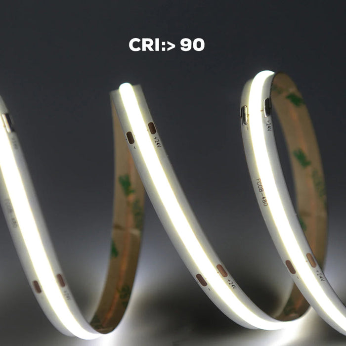 COB Dotless LED Strip Light, 2700K-6500K, 24V, Indoor, IP20, 16-ft