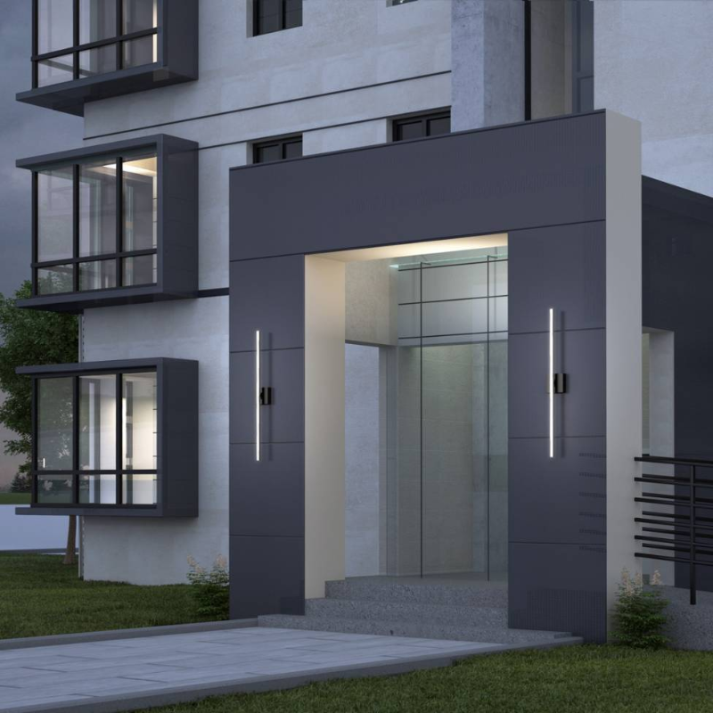 36OUT-DLC Delta 1-lt 36" Tall LED Wall Light, CCT