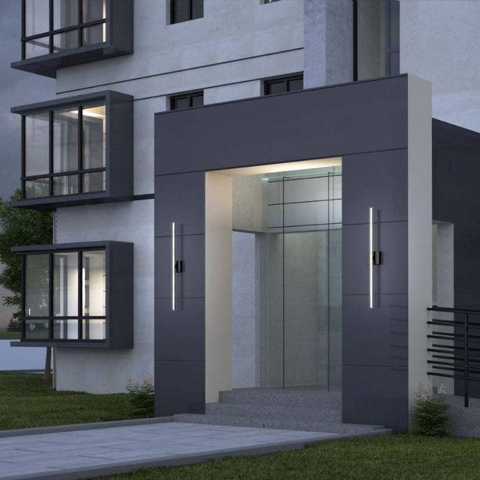 36OUT-DLC Delta 1-lt 36" Tall LED Wall Light, CCT