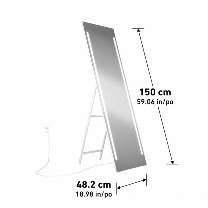 DMIRP-EMC Emeraude 60" x 20" Rectangle LED Floor Mirror