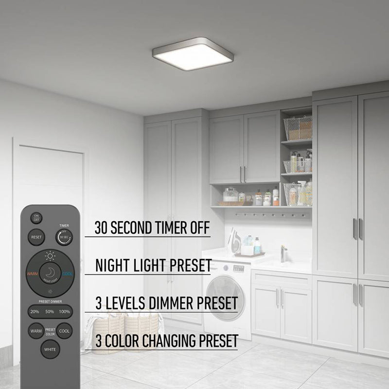 18FM-ESR-MG Europa 1-lt 18" LED Flush Mount with Remote, CCT