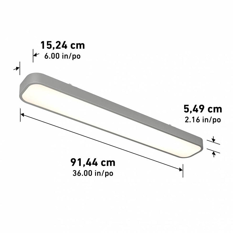 FM05-EUR-MG Europa 1-lt 36" LED Flush Mount with Remote, CCT