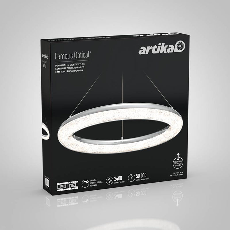 PDT-FO-CR Famous 1-lt 22" LED Pendant, CCT