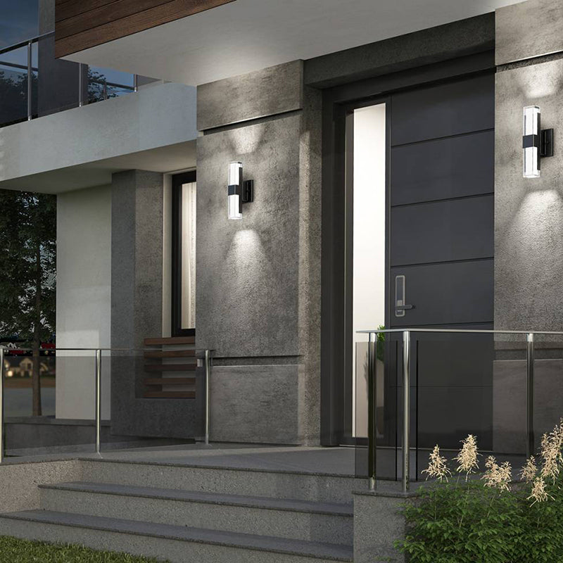 OUT-GEC-MB Gemini 1-lt 11" Tall LED Outdoor Wall Light, CCT