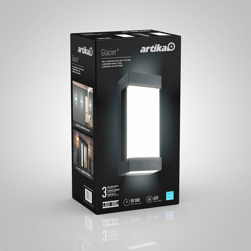 OUT-GL-ONBL Glacier 12" Tall LED Outdoor Wall Light