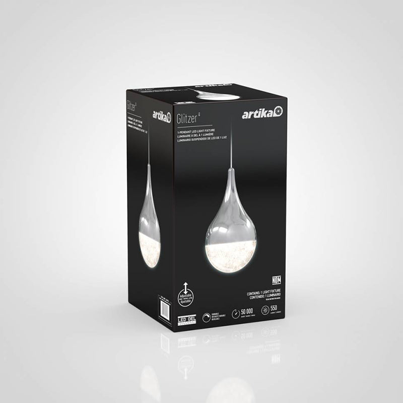 PDT-1GL-RN Glitzer 1-lt 5" LED Pendant