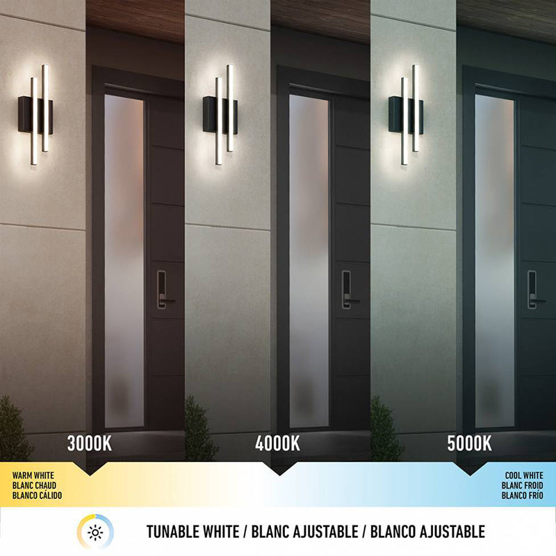 OUT-GRC-HD2BL Grid 2-lt 14" Tall LED Outdoor Wall Light, CCT