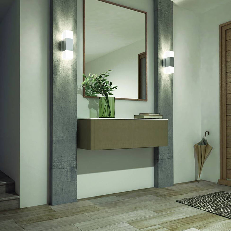 OUT-LEC-SS Lennox 12" Tall LED Outdoor Wall Light, CCT