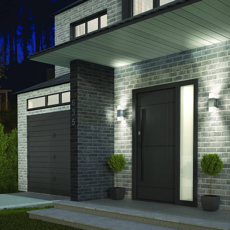 OUT-LEC-SS Lennox 12" Tall LED Outdoor Wall Light, CCT