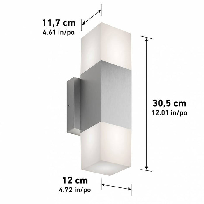 OUT-LEC-SS Lennox 12" Tall LED Outdoor Wall Light, CCT
