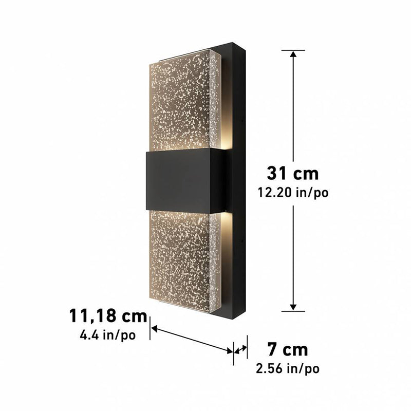 OUT-MB-HD2BL Mazza 12" Tall LED Outdoor Wall Light