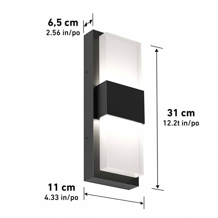 OUT-MF-CMB Mazza 12" Tall LED Outdoor Wall Light