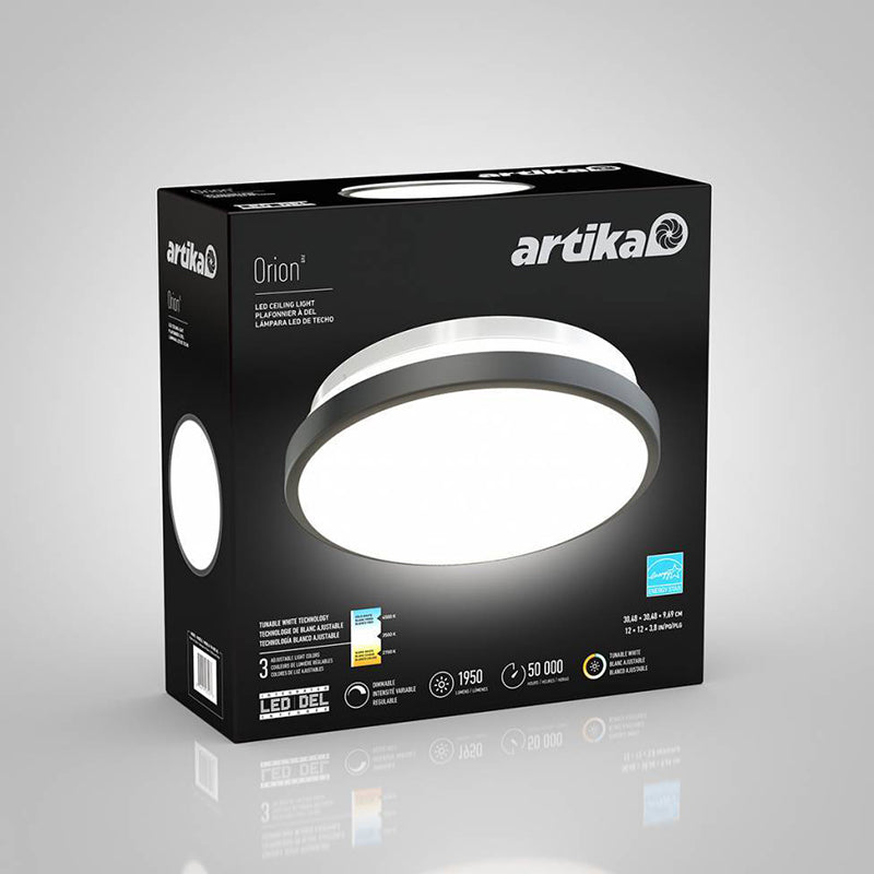 FM-ORC-BL Orion 1-lt 12" LED Flush Mount, CCT