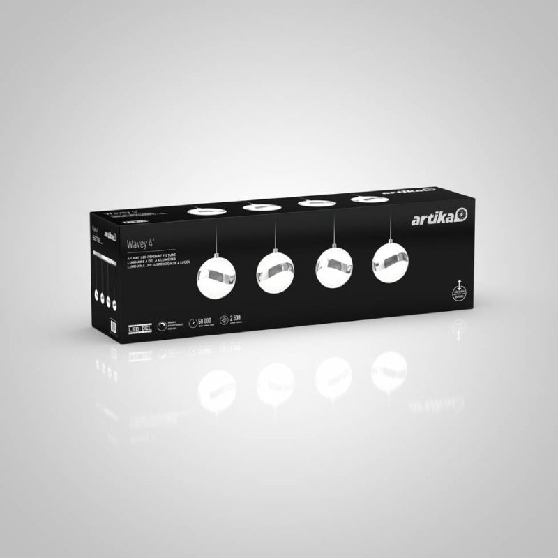 PDT-4WA Wavey 4-light Integrated LED Pendant
