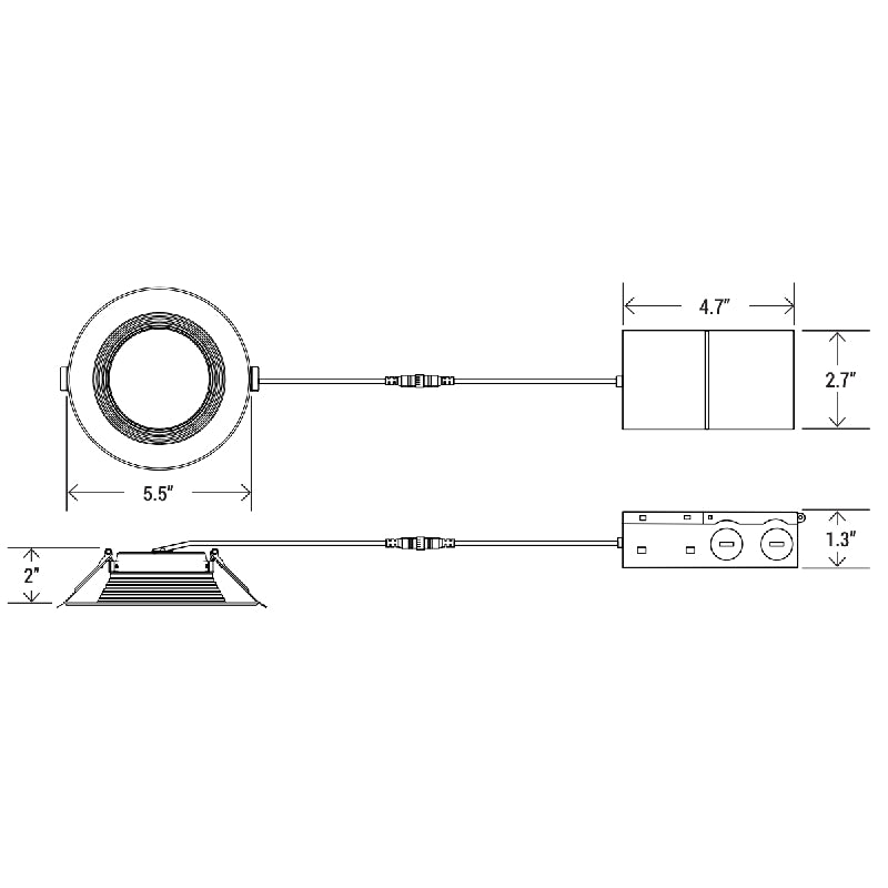 4" Can-Less Downlight with Remote J-Box and CCT Selector