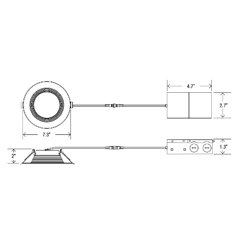 6" Can-Less Downlight with Remote J-Box and CCT Selector