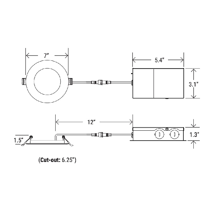 6" 2-HR Fire Rated Slim Downlight with CCT Selector