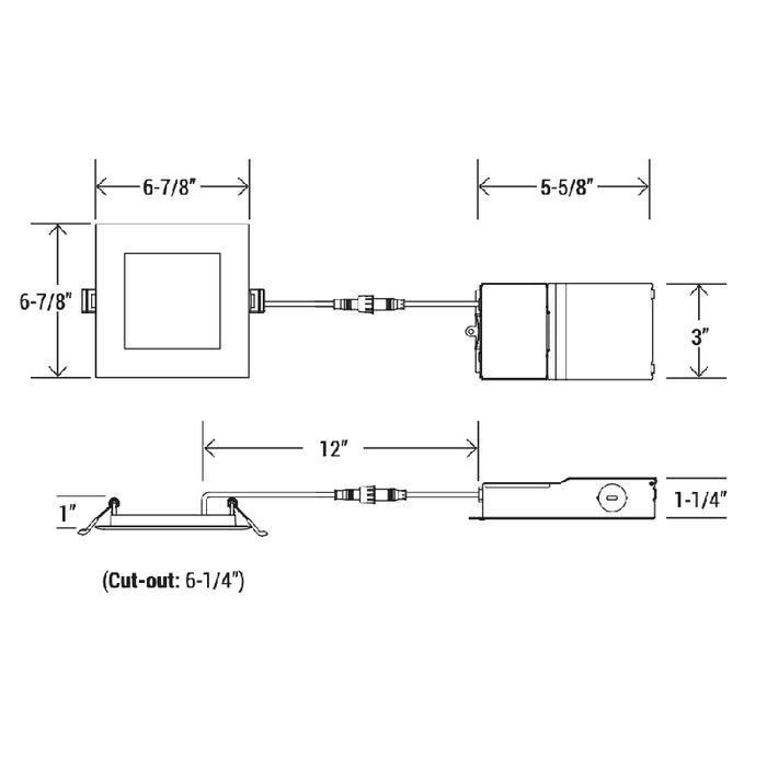 6" Square LED Slim Recessed Downlight with Multiple 5CCT