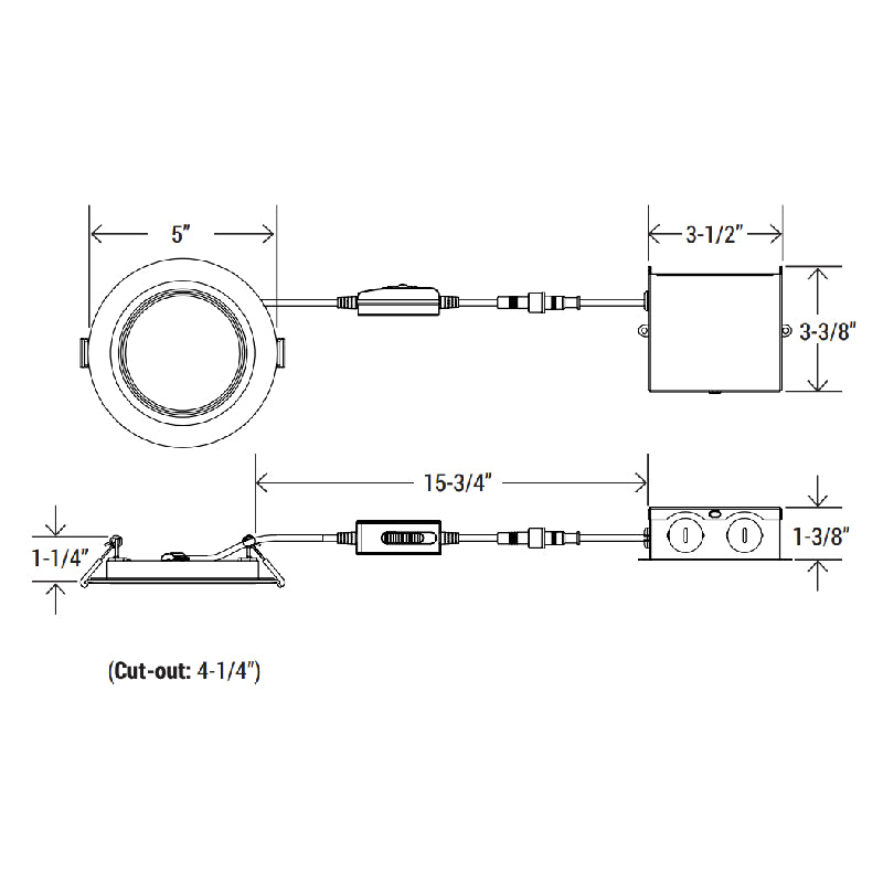 4" Round LED Slim Baffle Recessed Downlight with Multiple CCT