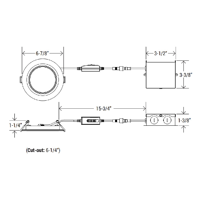 6" Round LED Slim Baffle Recessed Downlight with Multiple CCT