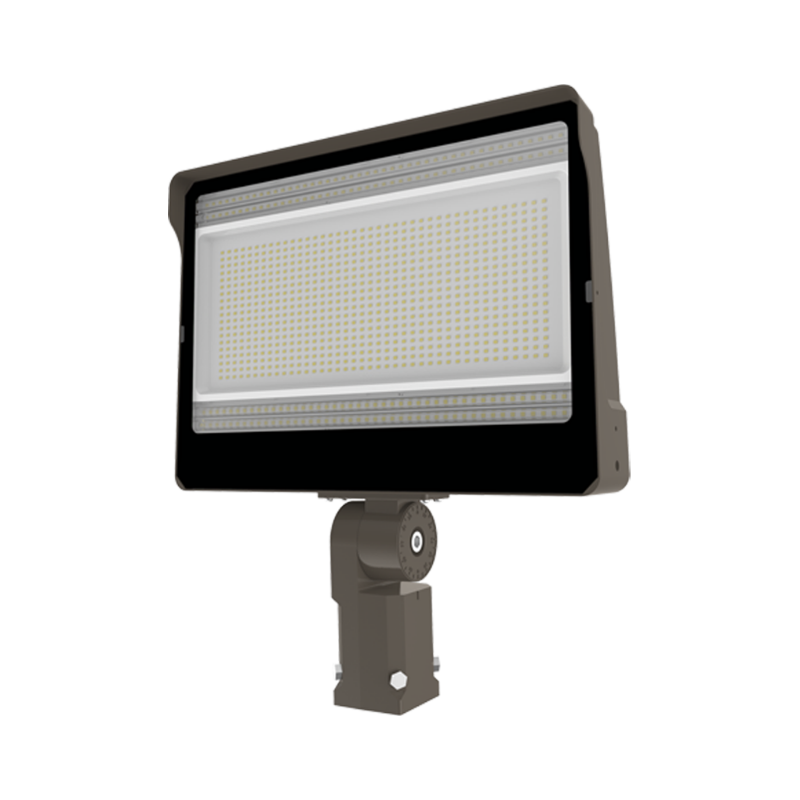 PT-FL 180W/240W/300W Beam Angle Adjustable LED Flood Light with 3CCT and Wattage Selector, Up to 49,218 Lumens, 120-277V, Integrated Photocell