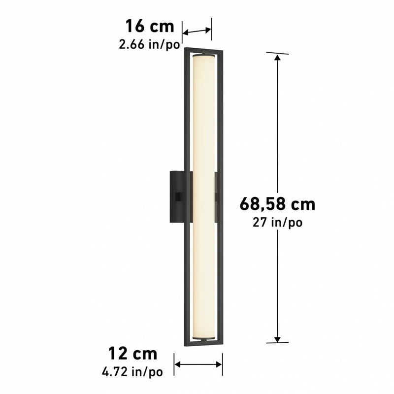 SCO-RIC-MB1710V-JA Rialto 1-lt 27" Tall LED Wall Sconce, CCT