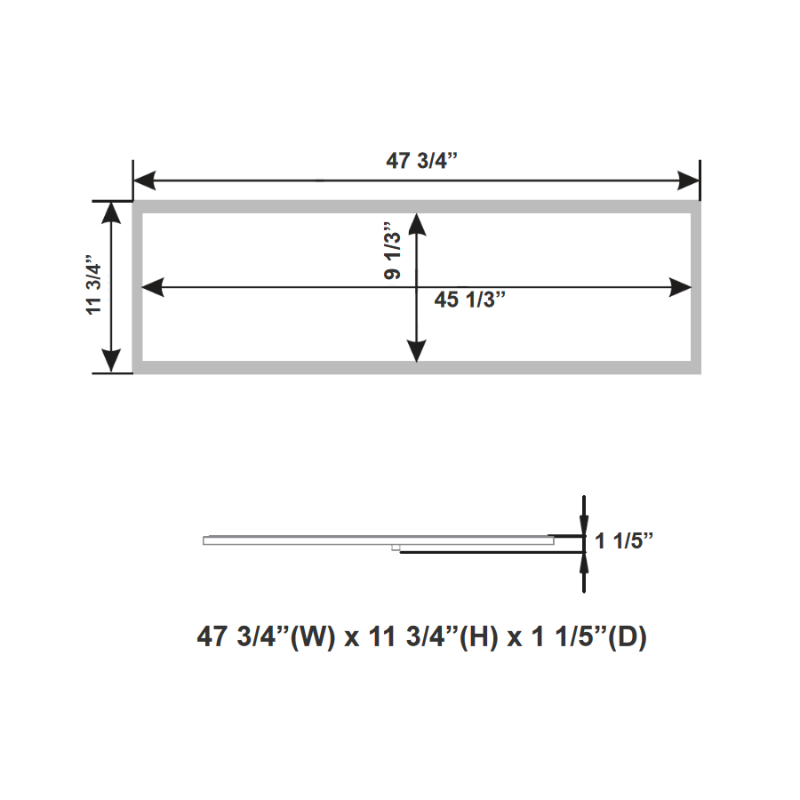 LPS 1x4 Internal-Driver LED Surface/Recessed Mount Panel, Selectable CCT & Wattage, Dimmable, 120-277V