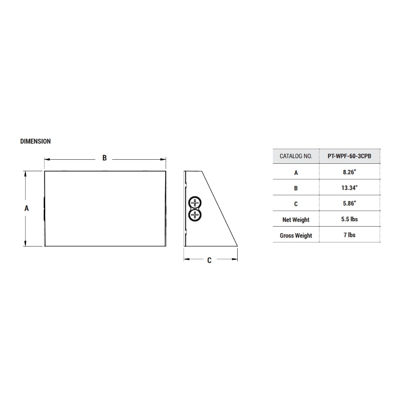 PT-WPF 40W/50W/60W Architectural Full Cut-Off LED Wall Pack with Wattage, 3CCT, and Beam Angle Selector, Up to 8,320 Lumens, 100-277V
