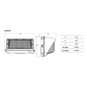 PT-WPH 45W/60W/75W Half Cut-Off LED Wall Pack with 3CCT & Wattage Selector, Up to 11,175 Lumens, 100-277V, Integrated Photocell